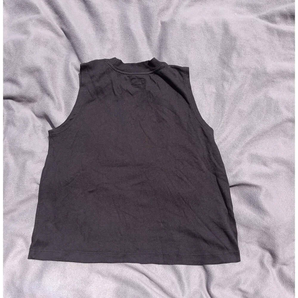 Pact Women’s Large Black High Neck Tank Top Organic Cotton Stretch - Picture 2 of 3